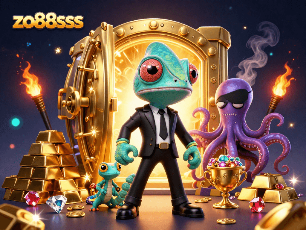 Engage with zo88sss at a vibrant cartoon casino scene showcasing gambling excitement.