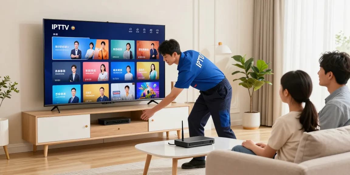 Expert IPTV services installation by a trusted local technician in a professional setting
