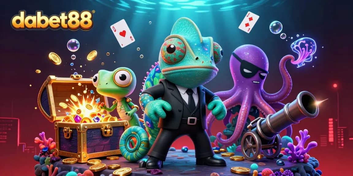 Engage in excitement with dabet88 by betting on vibrant underwater gaming scenes featuring 3D characters and casino elements.