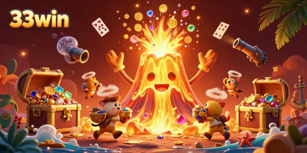 Win big with 33win as golden treasures erupt in vibrant casino adventure.
