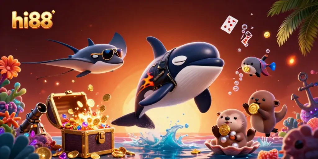 Engage with exciting slots and games at hi88 featuring vibrant characters and dynamic casino elements.