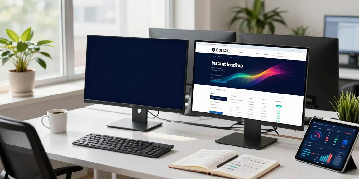 Content manager analyzing instant indexing strategies in modern office with tech elements.