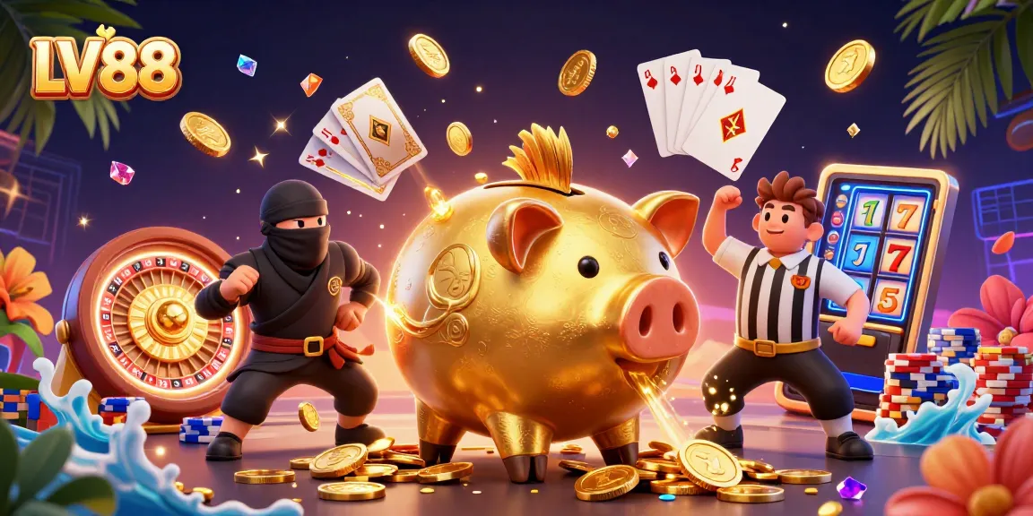 Experience thrilling gameplay at LV88 with a vibrant casino scene showcasing excitement and potential winnings.