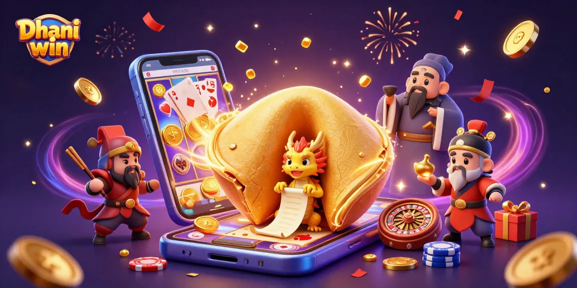 Dhani win features exciting games like slots and colorful rewards with golden coins and vibrant animations.