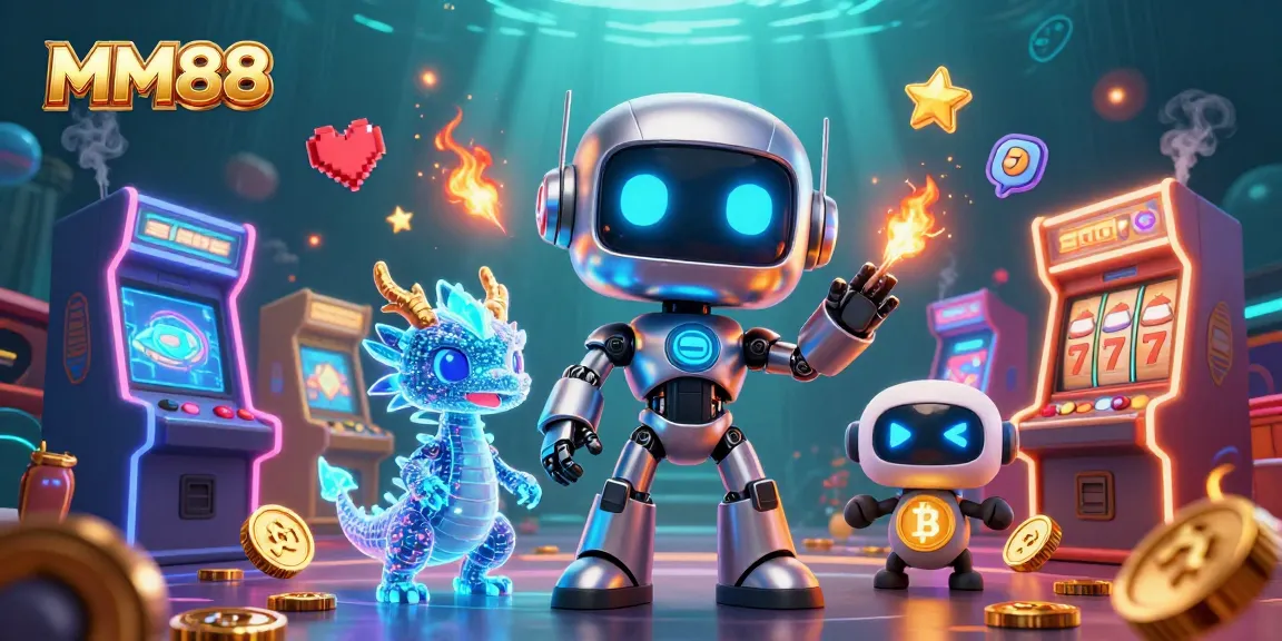 Engage in thrilling gameplay at MM88, featuring vibrant 3D casino elements and characters.