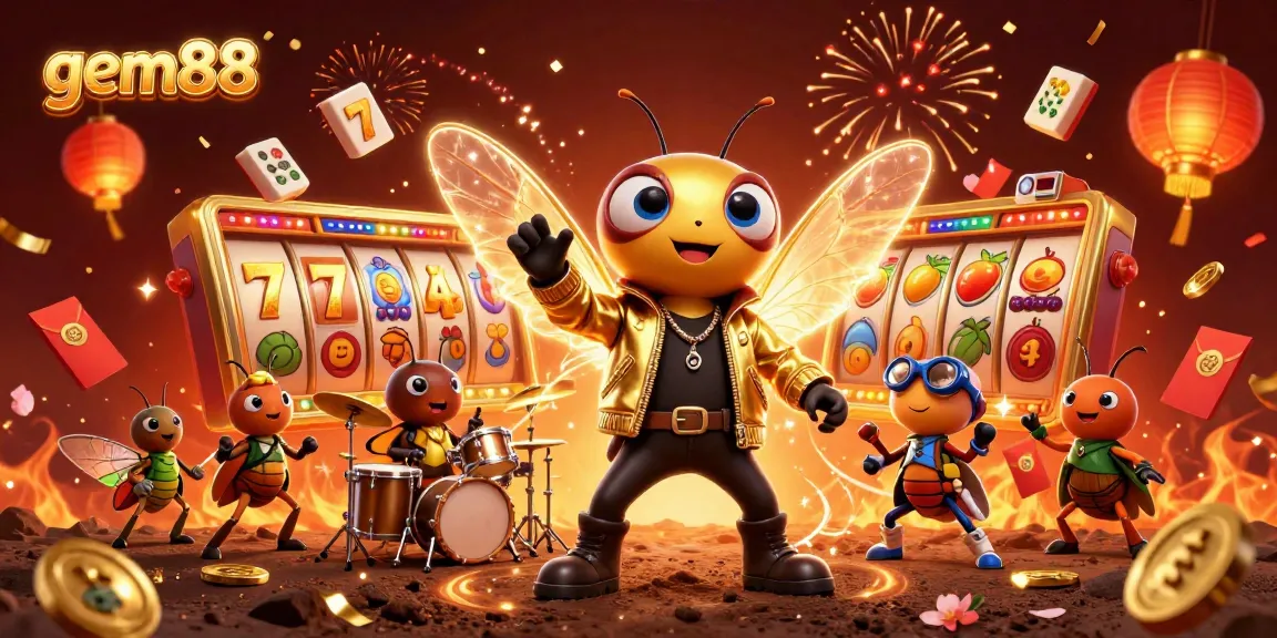 Spin to win with gem88! Experience thrilling slot action in vibrant 3D illustration.