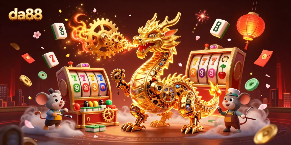 Spin the reels at da88 and win with lucky symbols and a golden dragon!